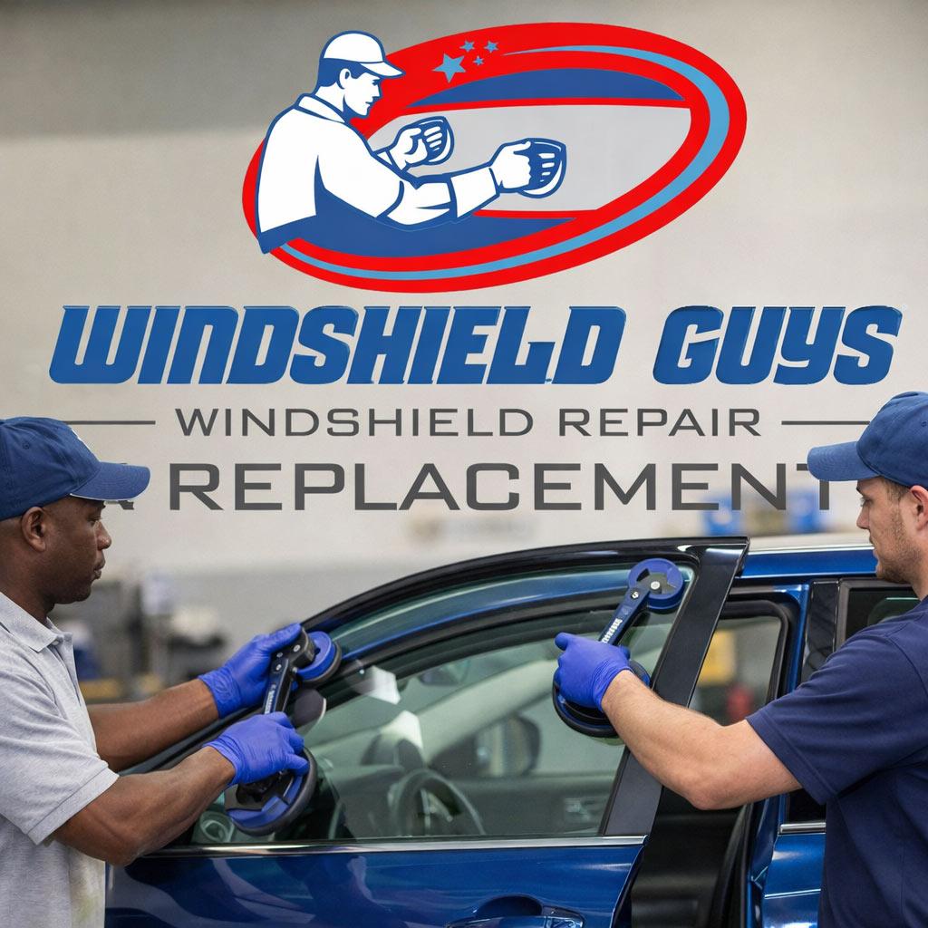 Auto glass technician installing a windshield