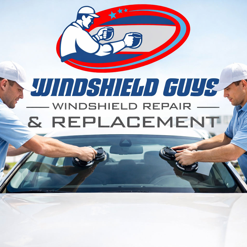 Auto glass professionals servicing a vehicle